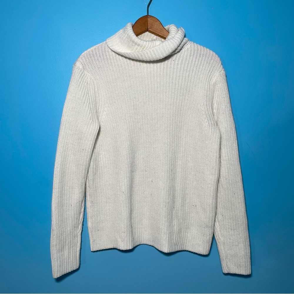Bershka White Knit Cowl Neck Sweater Warm Cozy Winter S